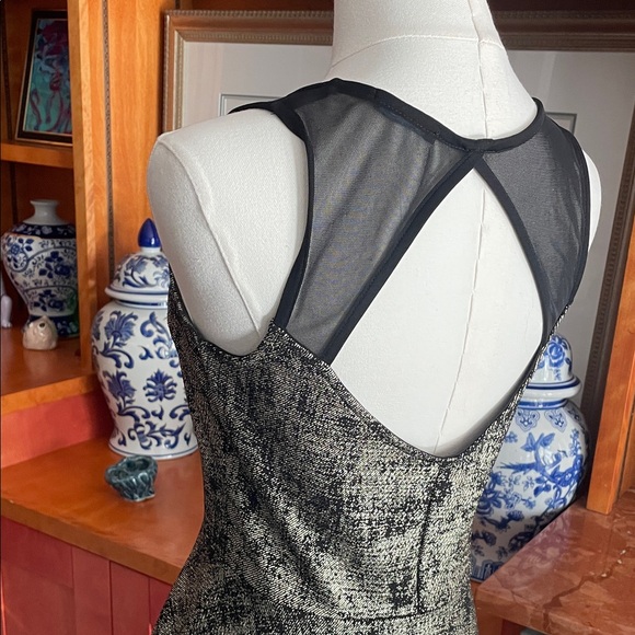 Soprano Black and Gold Textured Mini Dress - Picture 9 of 9